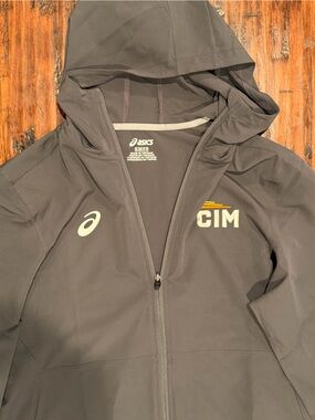 CIM ASICS Men's Hooded Swim Rash Guard Jacket - Gray